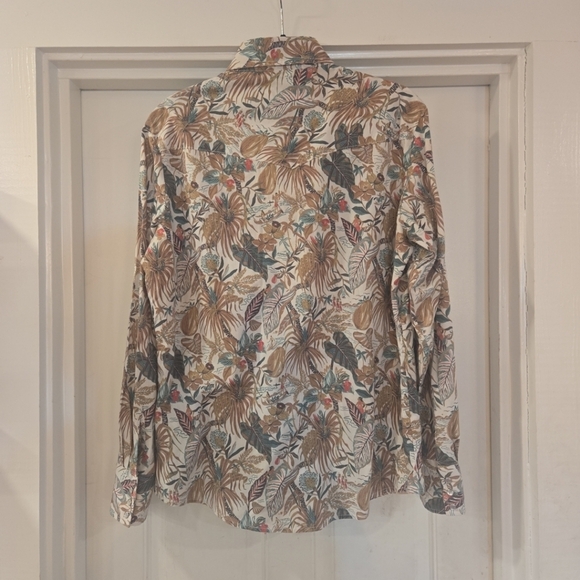 Western Aloha Floral Rodeo Rockabilly Pearl Snap Long Sleeve Shirt Medium Mens - Picture 5 of 10